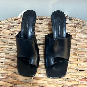 French Connection Sleek Black Mules